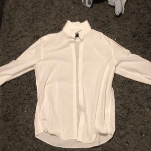 An all white dress shirt